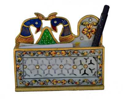 

eCraftIndia ESR008 2 Compartments Marble Pen Stand(Multicolor)