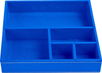 

Eco-Leatherette Regular 5 Compartments Leatherette Office Tray(Denim blue)