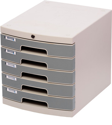

Chrome 5 Compartments Plastic Modular Drawer System(Grey)