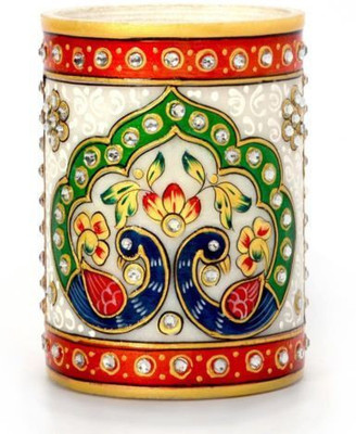 

Total Furnishing Meenakari Work 1 Compartments Marble Pen Holder(Multicolor)
