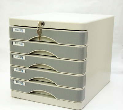

Chrome 5 Compartments Plastic Desk Organiser(Grey)