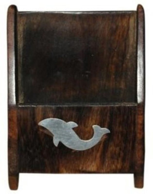 

Craftatoz 1 Compartments wood mobile stand(Brown)