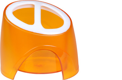 

CSM 2 Compartments Plastic Pen Stand(Orange)