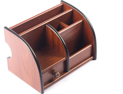 

Chrome Extreme 6 Compartments Wooden Pen Stand(Brown)