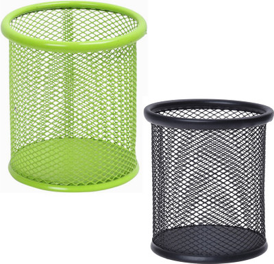 

Stealodeal 1 Compartments Metal Pen holder(Black, Green)