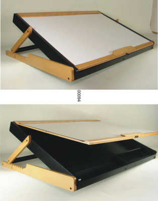 

Geomax 3 Compartments Wooden Desk Organizer Folding(Black and White)