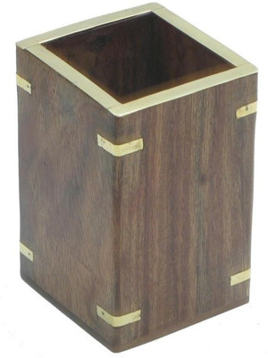 

Onlineshoppee 1 Compartments Wooden Pen Holder(Brown)