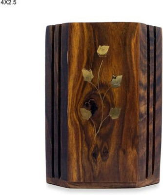 

Craftatoz 1 Compartments wood pen stand(Brown)