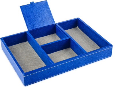 

Eco-Leatherette Regular 4 Compartments Paper Office Tray(Denim Blue)