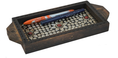 

eCraftIndia ESR008 1 Compartments Wooden Utility Tray(Golden, Brown)