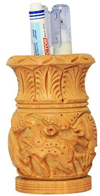

CraftedIndia 1 Compartments Wood Pen Stand(Brown)