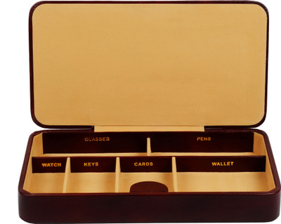 

ZINT 6 Compartments Pure Leather Desk organizer(Brown)