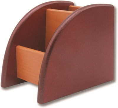 

Onlineshoppee 2 Compartments Wooden Pen Holder(Brown)