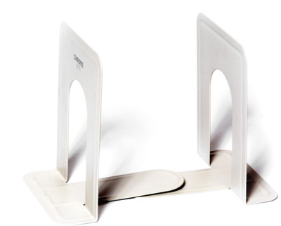 

Chrome Durable 2 Compartments Metal Book Ends(White)