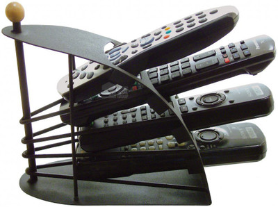 

ChinuStyle 4 Compartments Metal Remote Organiser(Black)