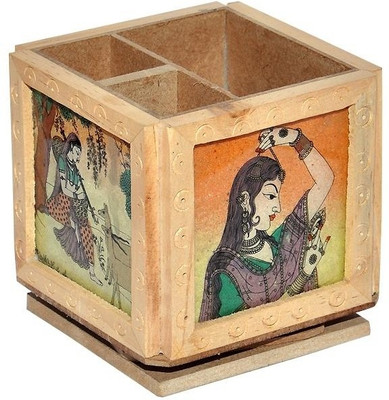 64% OFF on R S Jewels Cases 3 Compartments Wooden Pen Holder(Multicolor)