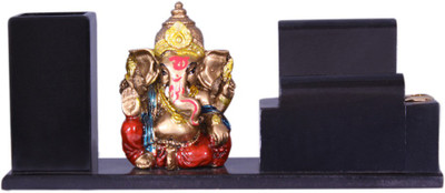 

Indigo Creatives 3 Compartments Wood Pen Stand(Black)