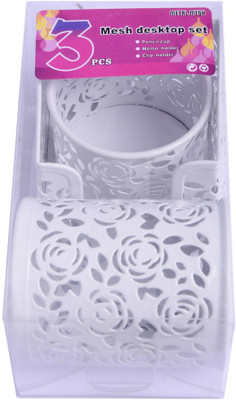 

Enwraps 1 Compartments Metal Desktop Set(White)