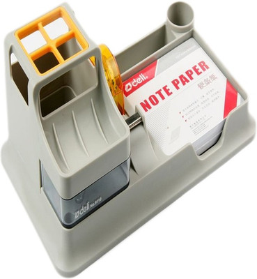 

Deli 7 Compartments Plastic Multi Purpose Pen Stand(Gay And Black)