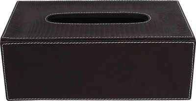 

The Decor Mart 1 Compartments Leather Tissue Box(Brown)
