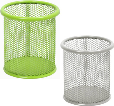 

Stealodeal 1 Compartments Metal Pen holder(Green, Grey)