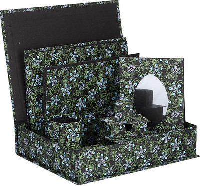 Rajrang Office Desk Organizer 11 Compartments Handmade Paper Multipurpose Tray(Green, Black)