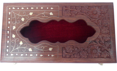 

Handicraft 1 Compartments Wooden Napkin Holder(Brown)