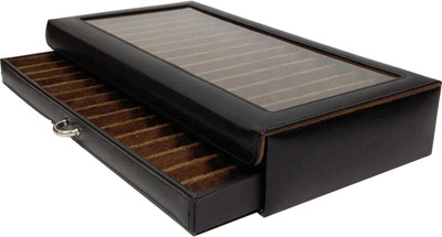

Essart 30 Compartments PU Leather Pen Stand(Black)