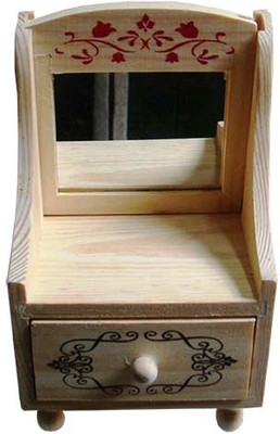 

Vardhman Flower 1 Compartments Wood Storage Box(Cream)