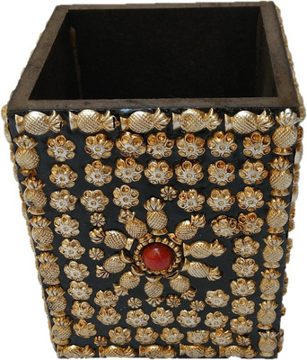 

JaipurCrafts Silver Flower 1 Compartments Wood Pen Stand(Multicolor)