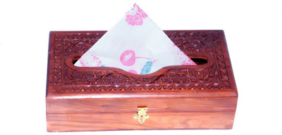 

Univocean 1 Compartments Wooden Tissues Paper Holder(Brown)