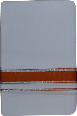 

JISB Solid Men's Dhoti, White
