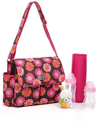 

Baby Bucket colorland waterproof Flower Print Mummy Floral Diaper Bag(D.Pink)