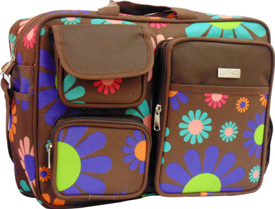 

1st Step Flower Print Messenger Diaper Bag(Brown)