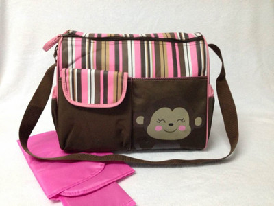 

Baby Grow Organizer Nappy Fashion Canvas Diaper Bag(PInk|Brown)