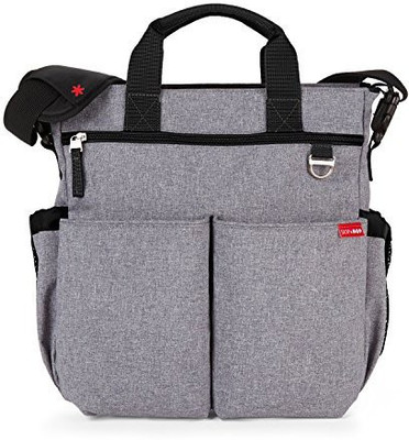 

Skip Hop Duo Diaper Bag - Signature Heather Grey Diaper Bag(Grey, Black), Black;grey