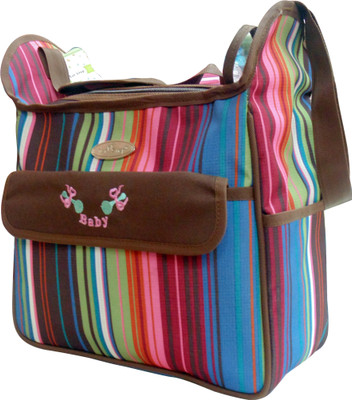 

1st Step Stripe Messenger Diaper Bag(Multicolor)