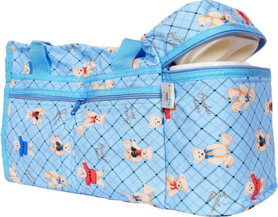 

Ole Baby Cyan Blue Premium Multi color Teddy Checks Print With Warmer Tote Diaper Bag(Cyan)