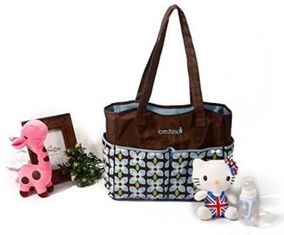 

Baby Bucket Flower Print Diaper Bag(Blue)