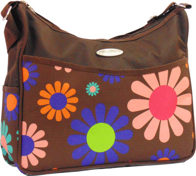

1st Step Flower Print Messenger Diaper Bag(Brown)