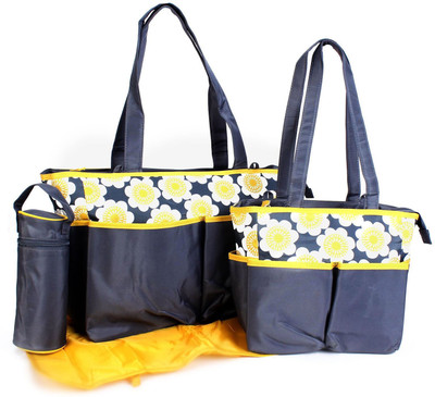 

Colorland Jane Tote Baby Diaper Bag 5pcs Set(Grey|Yellow Flower)