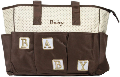 

Baby Bucket A-B-C" Embroidery Backpack Diaper Bag(Brown)