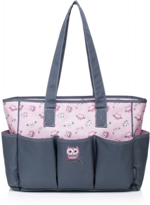 

Baby Grow Colorland Owl Print Tote Diaper Bag(Grey|Pink)