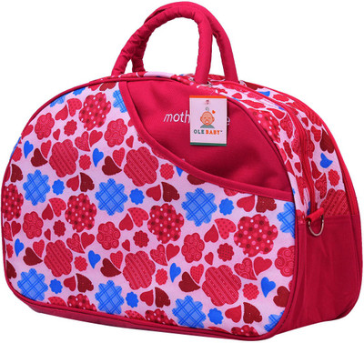 

Ole Baby Attractive Applique Multipurpose,Amazing Printed Smart Organizer Best Material, Multi-function,Waterproof and Washable Diaper Bag(Red)