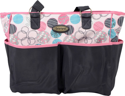 

Colorland Multi Circle Print Tote Diaper Bag(Brown/Pink)