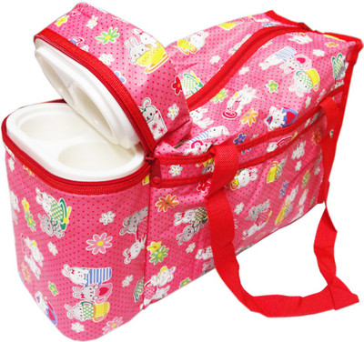

Ole Baby Premium Multi Purpose Flora Print with Double Warmer Tote Diaper Bag(Red)