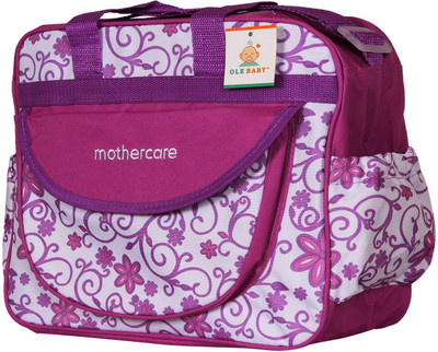 

Ole Baby Attractive Applique Multipurpose,Amazing Printed Smart Organizer Best Material, Multi-function,Waterproof and Washable Diaper Bag(Purple)