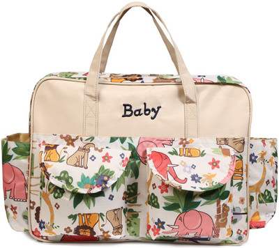

Babyoodles Printed Tote Diaper Bag(Beige)