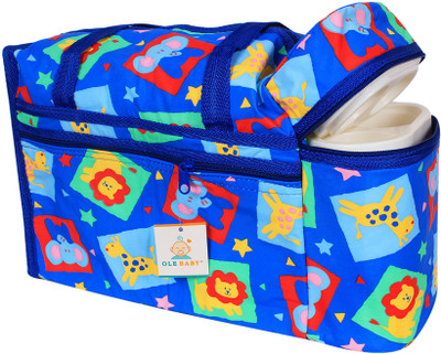 

Ole Baby Lion Giraffe Sticker Print Premium With Warmer Tote Diaper Bag(Dark Blue)