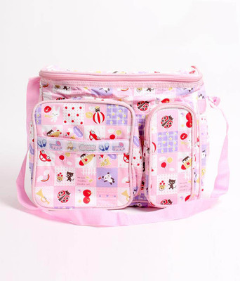 

Walletsnbags Twin Pocket Messenger Diaper Bag(Pink)